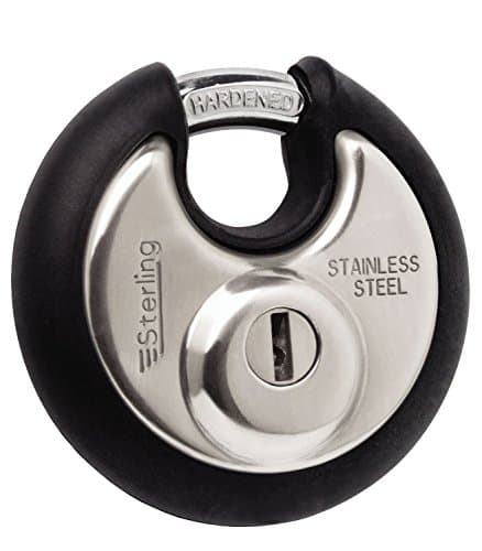 Image of Sterling SPL100P 70mm Closed Shackle Disc Padlock with Stainless Steel Body and Protective Bumper - Assorted Colours