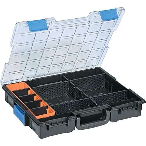 Image of allit EuroPlus Pro > K< 44/12-6 Small Parts Case with Connection Clips, Flexible Dividers and High-Impact Lid, Stackable
