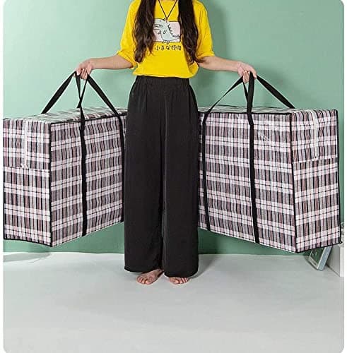 Image of Ctop 2 Packs Extra Large Laundry Bag.Strong Storage Shopping Bags.Plastic Box Shape Clothes Bag for Travel Packing Moving & Storage– Waterproof Fabric with Zip to Keep Clean. 80x55x24CM