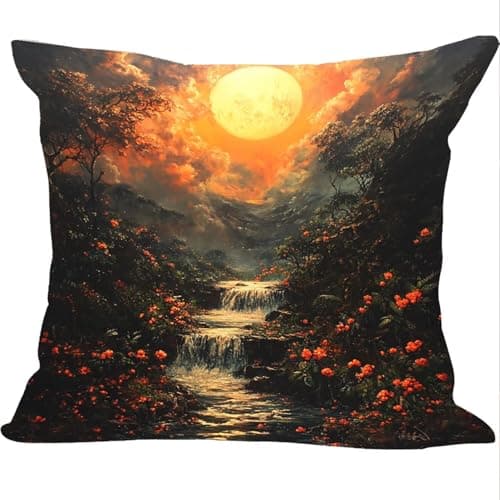 Image of Set of 2 Velvet Cushion Covers, 40x40cm, Velvet Square Throw Pillow Cases, Soft and Luxurious, For Sofa, Bed, Living Room Home Decor, Sun Scene, Decorative Sofa Cushion With Invisible Zipper ZY0X-716