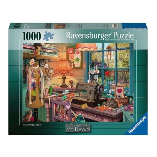 Image of Ravensburger My Haven No 4. The Sewing Shed 1000 Piece Jigsaw Puzzles for Adults and Kids Age 12 Years Up