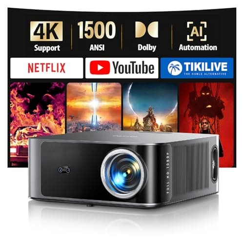 Image of TOPTRO X9 4K Smart Home Projector, 1500 ANSI High Brightness, Compatible with Netflix, 2 * 18W Surroun Dolby Audio, ARC, FHD 1080P HDR10, Auto Focus, Keystone, WiFi 6 Bluetooth Home Cinema Projector