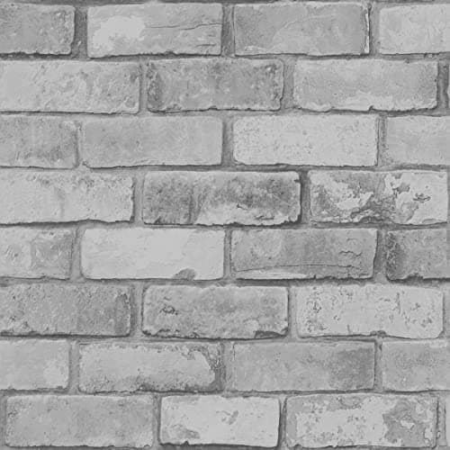 Image of Glitter Brick Wallpaper Silver/Grey Textured Debona 9804