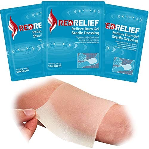 Image of RedRelief Emergency Burn Dressing 10x10cm Pack of 5 - Cools, soothes and relieves Pain