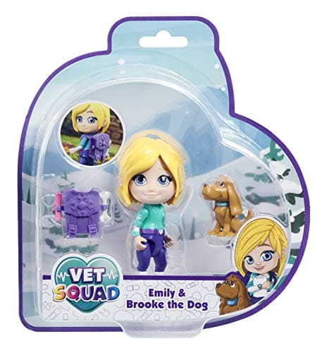 Image of Vet Squad Vet Pet Assortment-Emily & Brooke The Dog, 3 Inch Articulated Vet Figure with pet and Accessories