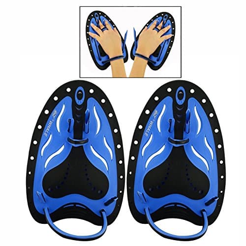 Image of Cisixin Professional Swim Paddles Swimming Paddles Hand Paddles Power Paddles For Swimming Training Aid Large Flat Paddles for Men Women Children(Blue)