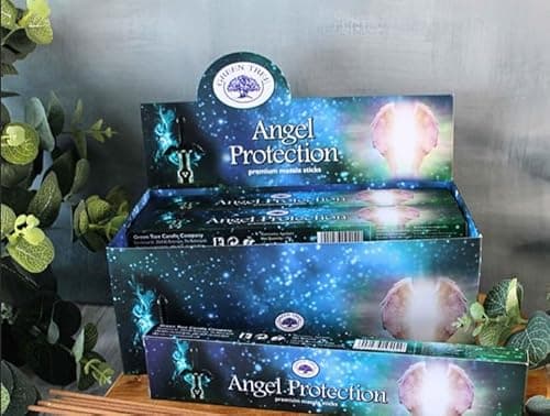 Image of Green Tree Angel Protection – Premium Masala Incense Sticks | 3 Pack Set with JRose Burner | Spiritual Cleansing & Guardian Energy
