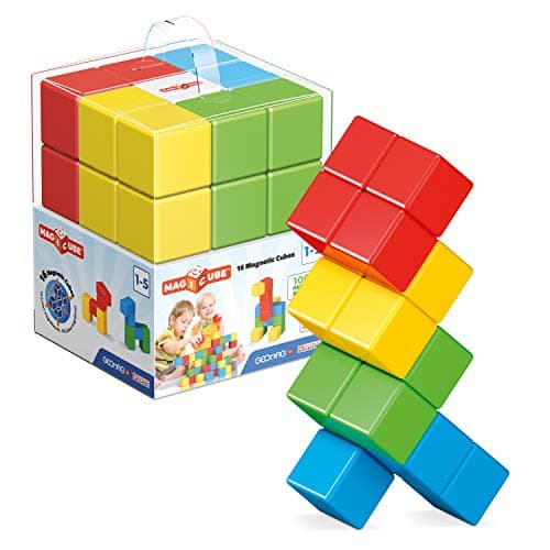 Image of Geomag Magicube - 16 Cubes -Magnetic Construction for Children - Green Collection - 100% Recycled Plastic Educational Toys