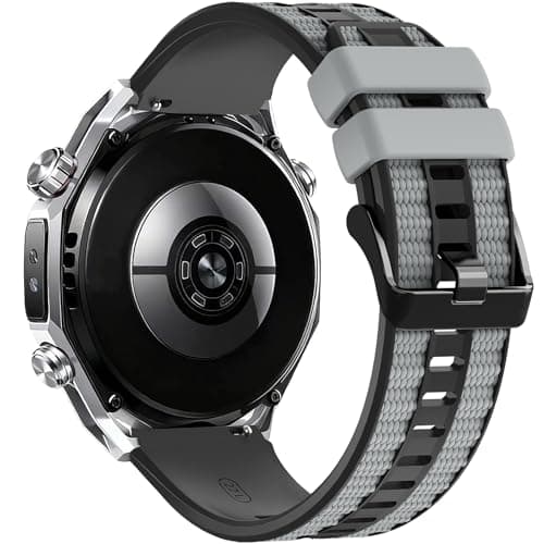 Image of 22mm Strap Compatible with Huawei Watch GT6 Pro / GT6/GT5 Pro/GT5/GT4/GT3 46mm,Ultimate 2 Quick Release Silicone Strap for Amazfit bip 6/Garmin Venu4 45mm Rugged Bands 22mm (Black and Grey)