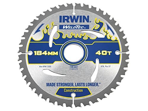Image of IRWIN IRW1897370 184 x 30mm 40-Teeth Weldtec Circular Saw Blade with ATB Tooth Grind