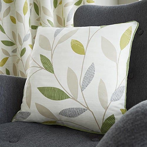 Image of Fusion Beechwood Leaf Trail 100% Cotton Cushion Cover, Green, 43 x 43 Cm