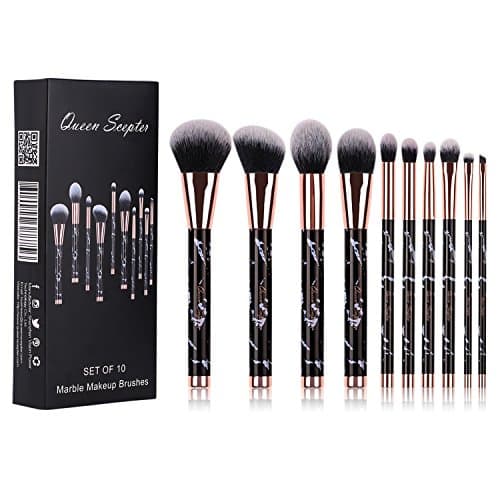 Image of 10 pcs Makeup Brushes Sets Marble Eyeshadow Professional Makeup Brush Set Concealer Eyeliner Eyebrow Foundation Face Brush Travel Cosmetic Brushes