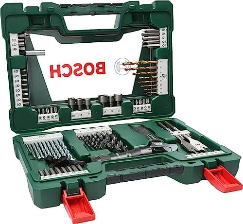 Image of Bosch 83 pcs. Titanium Drill and Screwdriver Bit Set V-Line (with LED Torch and Adjustable Spanner, for Wood, Masonry and Metal, Accessories Drills and Screwdrivers)