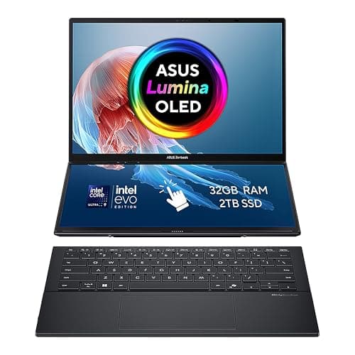 Image of ASUS Zenbook Duo 14 OLED UX8406CA Laptop | 14.0" Full HD+ Dual-OLED Touchscreen | Intel Core Ultra 9-285H | 32GB RAM | 2TB SSD | Detachable Keyboard | Windows 11