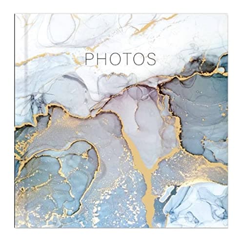 Image of Picture This Grey & Gold Marble Design Photo Album Holds 200 Slip In 6'' x 4'' Photographs, Multi (7591)