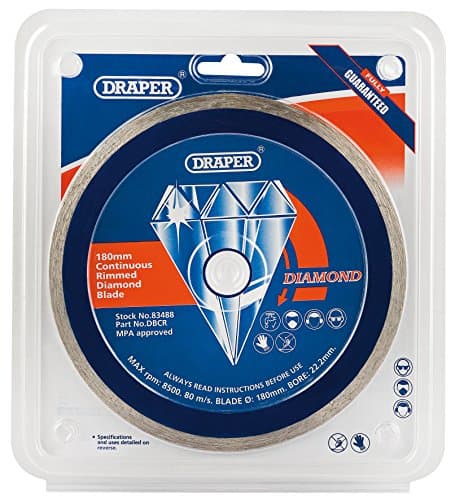 Image of Draper Tools DBCR Continuous Rim Diamond Blade, Blue, 180 x 22.2 mm
