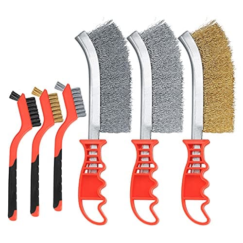 Image of 6 Pieces Wire Brushes for Cleaning, Stainless Steel Carbon Brass Nylon Scrubbing Brushes for Wood, Drill, Cleaning Welding Slag, Bricks, Angle Grinder, Wire Brush for Rust Removal Tool