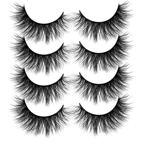 Image of 3D Faux Mink Eyelashes Pack, Fake Eyelash Fluffy Volume Natural Cross Lashes Soft Handmade Wispy Eye Makeup
