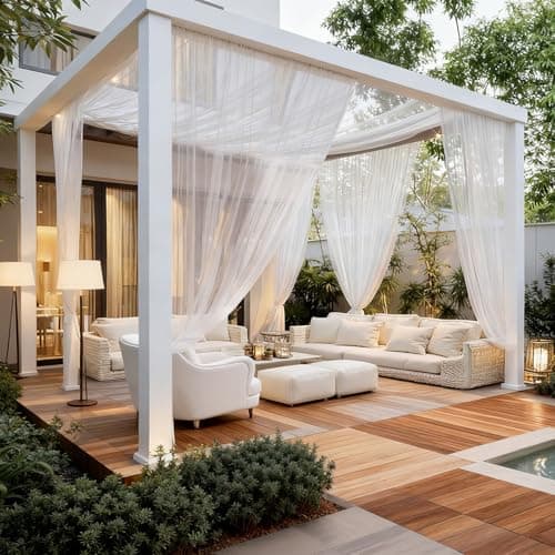 Image of Outdoor Mosquito Netting 10.5ft x 10ft (320x305cm), 30GSM High-Density Fine Mesh for Gazebo Side Wall & Pergola, DIY Cut to Size Bug Screen for Large Garden Canopy, UV-Resistant Breathable Shield
