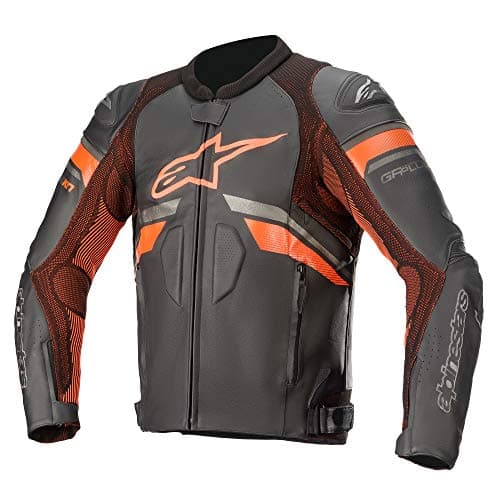 Image of Alpinestars GP Plus R V3 Rideknit Leather Mens Motorbike Jacket X Large/XX Large Black Red Fluo