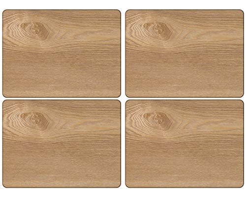 Image of Creative Tops Oak Veneer Placemats – Set of 4, Durable Wooden Table Mats with Natural Wood Grain, Heat Resistant and Easy to Clean, 29 x 21.5 cm
