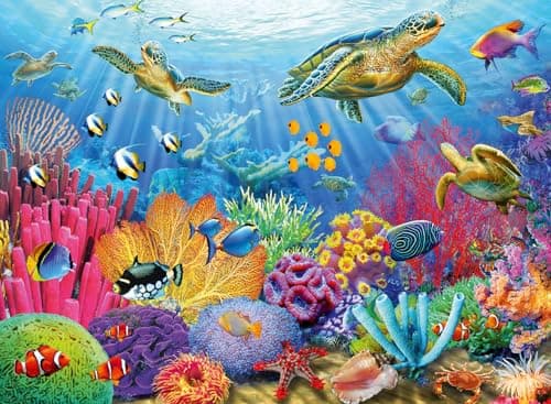 Image of Ravensburger 12000197 - Tropical Waters - 500 pieces jigsaw puzzle – Puzzle for adults and kids age 12 years up, Underwater jigsaw puzzle