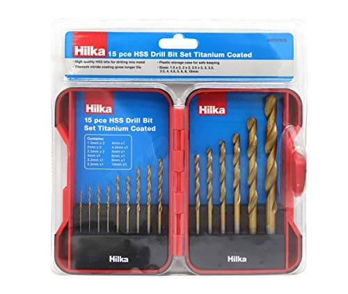Image of Hilka 49707015 15 PCE HSS Drill Bit Set Titanium Coated