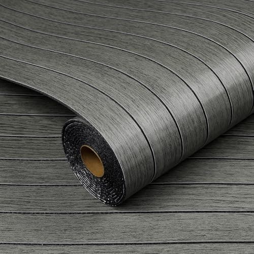 Image of Livelynine Peel and Stick Wall Panels Black Wood Panels for Walls Self Adhesive Wall Panel Dark Grey Oak Sticky Wooden Panel for Walls Bedroom Hallway Living Room Office Decor 3D Effect 30CMx2M