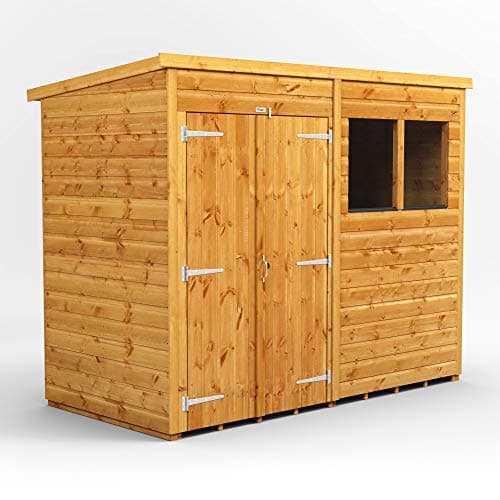 Image of POWER High Grade Premium Apex Wooden Shed with Double Door, Security Features, PVC Window sills, Door & Window Flexibility, made from Extra Thick Good Quality Timber & Toughened Glass