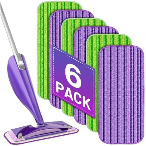 Image of Reusable Refill Pads for Flash Powermop, 6 Pack Flash Power Mop Pads Microfibre PowerMop Pads Replacement Heavy Duty Wet Cloths Washable Power Mop Refills Wipes for Wet Dry Multi-Surface Cleaning