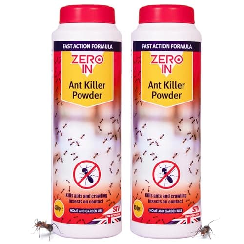 Image of Zero In Ant Killer Outdoor Powder-Ready-to-Use Permethrin Insecticidal Ant Powder for Ants, Cockroaches, Earwigs & More-Covers 45m² for Indoor & Outdoor Use-Kills Pests on Contact, 450g Multi Packs X2