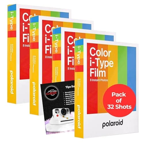 Image of I-Type Color Film Bundle for Polaroid Camera (Pack of 32 Shots) - Compatible with Polaroid I-Type, not Go or 600 Cameras - Clikoze Instant Cameras Tips Card Included