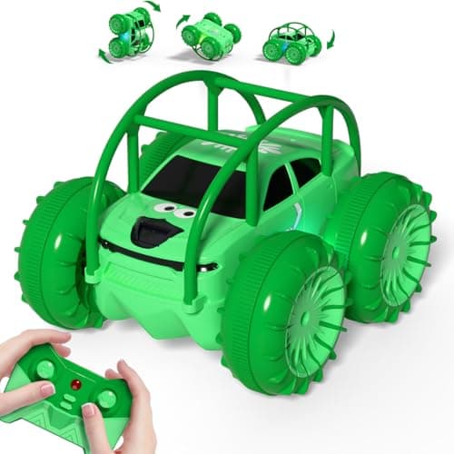 Image of zingzoom Direct Charging Remote Control Cars, 2.4Ghz Amphibious 360° Flip Rc Stunt Car, All Terrain 4WD Child's Toy Vehicle with LED Light, Car Games Age 3-12 Boys Girls Kids Birthday Gifts Presents