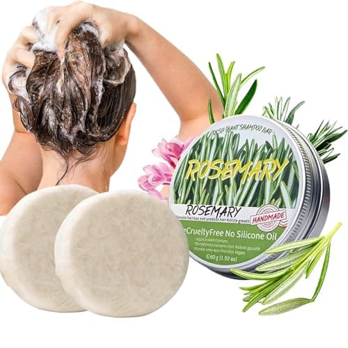 Image of Solid Shampoo Bar for Dry Scalp, Olive Oil & Rosemary Shampoo Bars, Gentle Cleansing Scalp Care, Nourishing for Stronger, Smoother Hair. Eco-Friendly, Travel-Friendly, Handmade Soap – 2 Pack