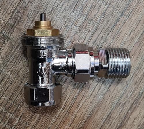 Image of Thermostatic Radiator Valve Angled TRV Body ONLY no Head - S1 TC-TRVBODY