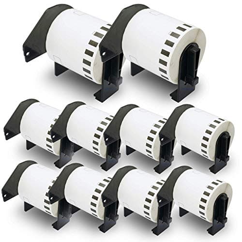 Image of BETCKEY - 10 Rolls DK-22212 Labels, 62mm x 15.24m, 10 Continuous Length Film Labels Compatible with Brother QL Label Printers