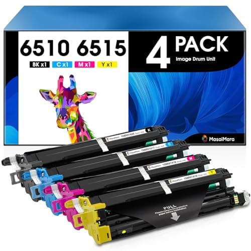 Image of MasaiMara 6510 6515 Image Drum Unit for Xerox Phaser 6510DN 6510DNI 6510DNM 6510N WorkCentre 6515DN 6515DNI 6515DNM 6515N Printer(Black 108R01420, Cyan 108R01417, Magenta 108R01418, Yellow 108R01419)