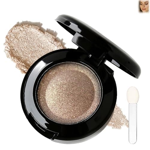 Image of Highly Pigmented Shimmer Eyeshadow – Waterproof, long-wear formula with intense color payoff, Includes brush & mirror for quick touch-ups from day to night (4#Mocha Brown)