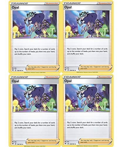 Image of Pokemon Trainer Set - Opal 158/185 - Sun Moon Vivid Voltage - x4 Supporter Card Lot