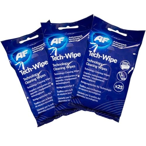 Image of AF Tech Wipes - 3 Packs of 25 Pre Moistened Screen, Phone & Technology Cleaning Wipes MTW025P