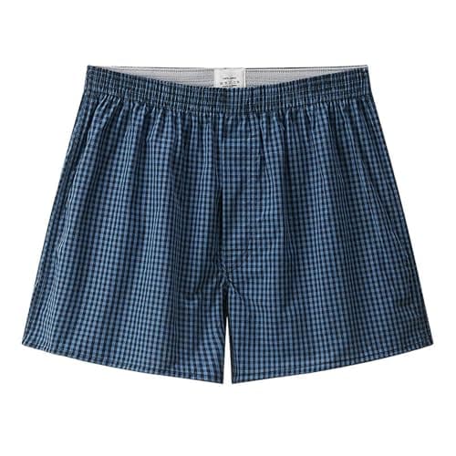 Image of YKLMGVAW Men'S Boxer Shorts 3 Or 5 Pack Men's Briefs Woven Cotton Non-stretch Plaid Printed Loose Oversized Boxer Shorts-3packds09-xl 95-105kg
