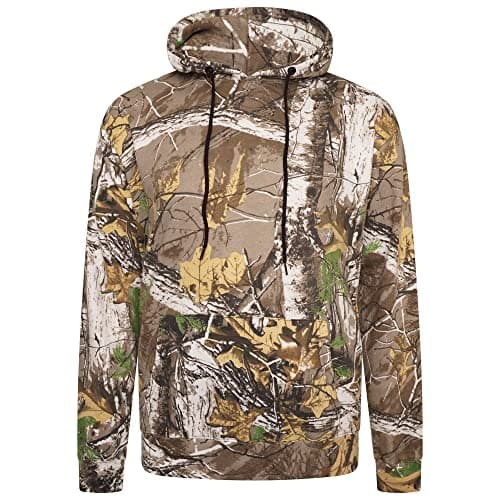 Image of YCC® Mens Forest Camouflage Combat Tracksuit Pullover Fleece Hoodie | Warm Casual Army Military Camo Tree Sweatshirt Hooded Hunting Top, Size S-5XL (XL, Camouflage Hoodie)