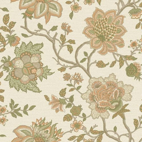 Image of Holden Decor Jacobean Trail Orange Sage Wallpaper 13591