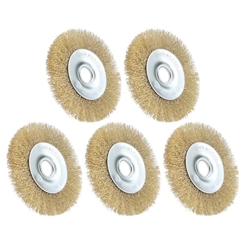 Image of 5Pcs RAC814 Wire Brush Replacement for Ryobi Patio Cleaner 115mm x 16mm x 10mm Wire Wheel Brush with Arbor Hole for RY18PCA-0 OPC1800 OPC1815 EFB 400 401 Rust Moss Debris Removal