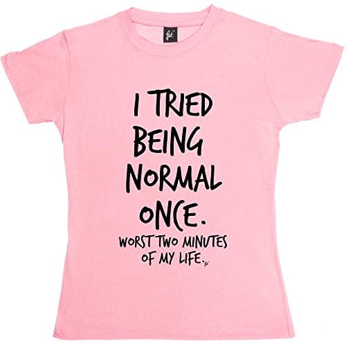 Image of Fancy A Snuggle I Tried Being Normal Once. Worst 2 Minutes in My Life Womens Boyfriend Fit T-Shirt Baby Pink XX-Large