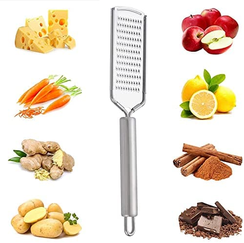Image of Stainless Steel Flat Zester Grater, 1 Pack, 23.5cm, Perfect for Grating, Garlic, Parmesan Cheese, Chocolate, Lemon and Limes, Durable and Rust Proof Zester, with Hanging Hole (1 Pack)