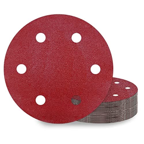 Image of KONGMING 25 Pcs 225mm Sanding Discs Grit 80 9 inch Sanding Discs 6 Hole Hook and Loop for Drywall Sander