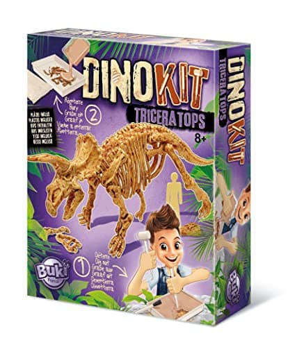 Image of Buki France 439TRI Dino Kit - Triceratops Dinosaur Toy. Prehistoric Fossil Digging Set. Excavate Dinosaur Skeleton. Realistic Educational 3D Dino Model. Kids STEM Toy. Science Gift for Boys & Girls 8+