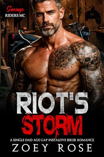 Image of Riot's Storm: A Single Dad Age Gap Instalove Biker Romance (Savage Riders MC Book 10)