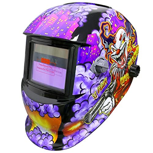 Image of Zorax Auto Darking Welding Helmet (Joker), Large View, Solar & Battery Powered, Grinding Function, DIN9-13 Shade, Safety Gear